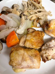 鶏肉ソテーと温野菜